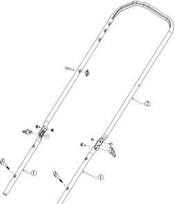 Handle Assembly Diagram and Parts List for SC100 (11AA92J710)(2016) Cub Cadet Lawn Mower
